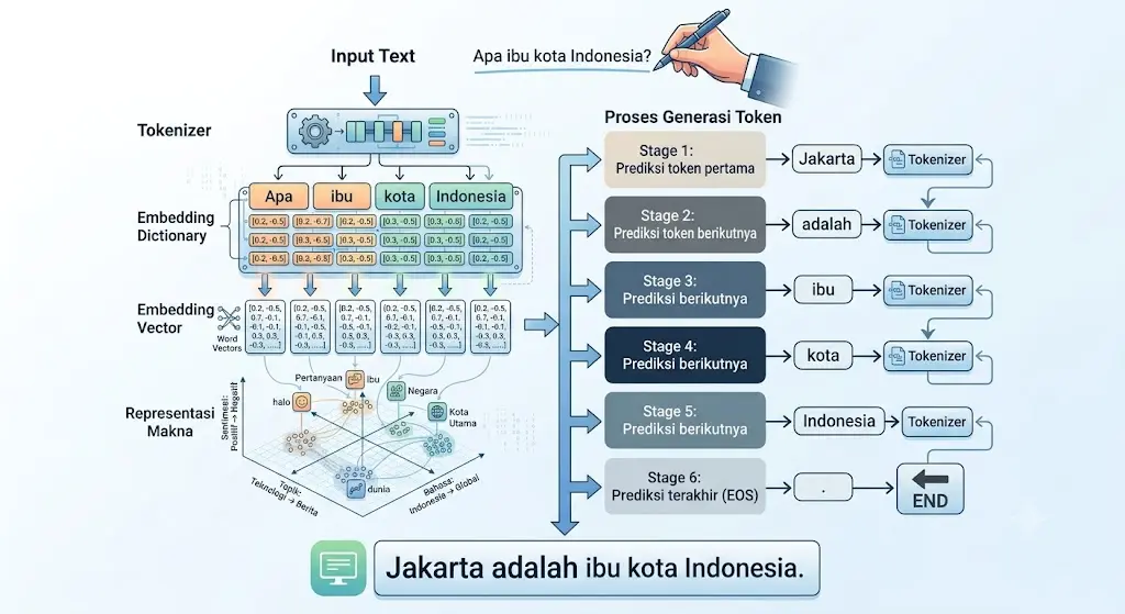 6. Model Menghasilkan Token Baru